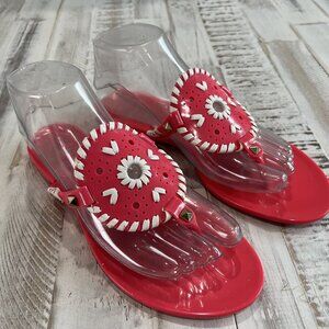Jack Rogers Georgica Jelly sandals Flip Flops in Pink White Size 7